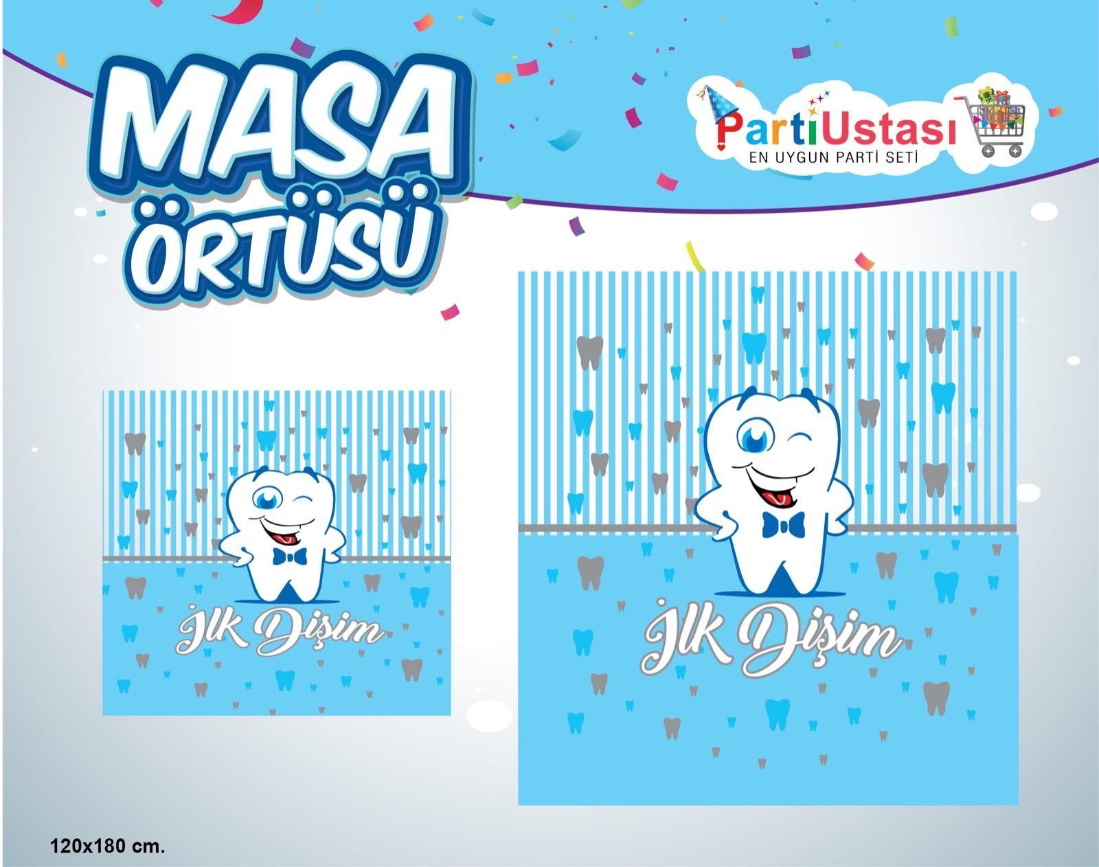 BASKILI MASA ÖRTÜSÜ DİŞ MAVİ