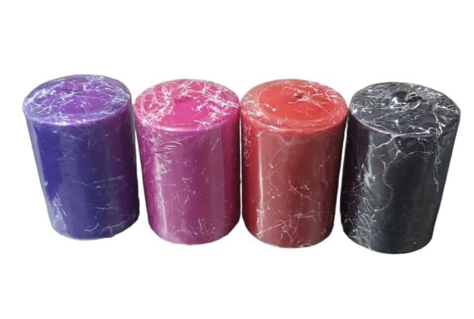 TAKOZ MUM MERMER ORTA FUŞYA 9hX6.5 CM