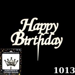 PASTA YAZISI PLEKSİ HAPPY BIRTHDAY EL YAZISI ALTIN