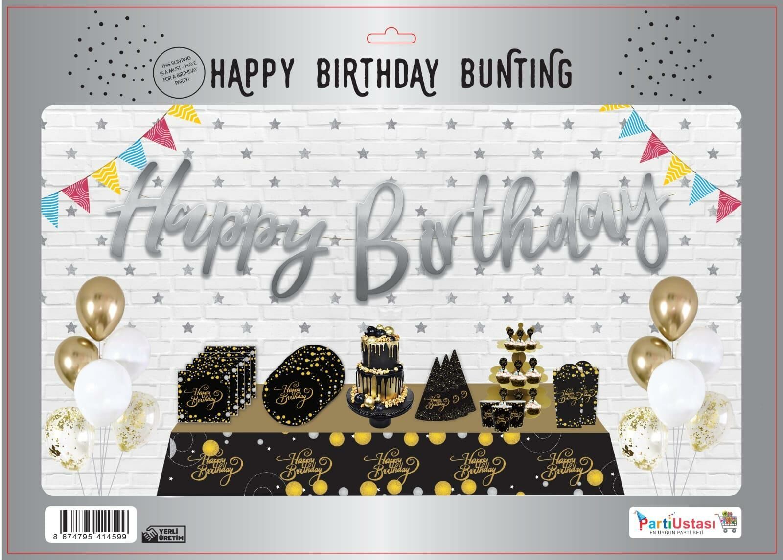 KOREOGRAFİ HAPPY BİRTHDAY BANNER GÜMÜŞ