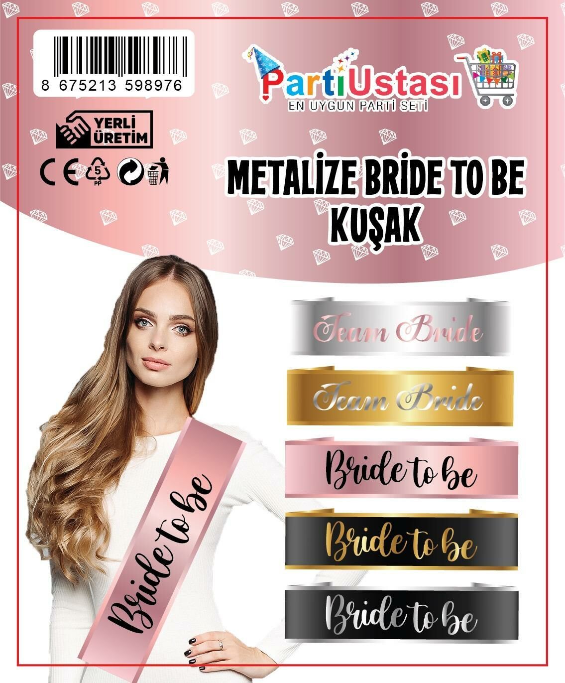 KUŞAK PARLAK TEAM BRİDE  PEMBE