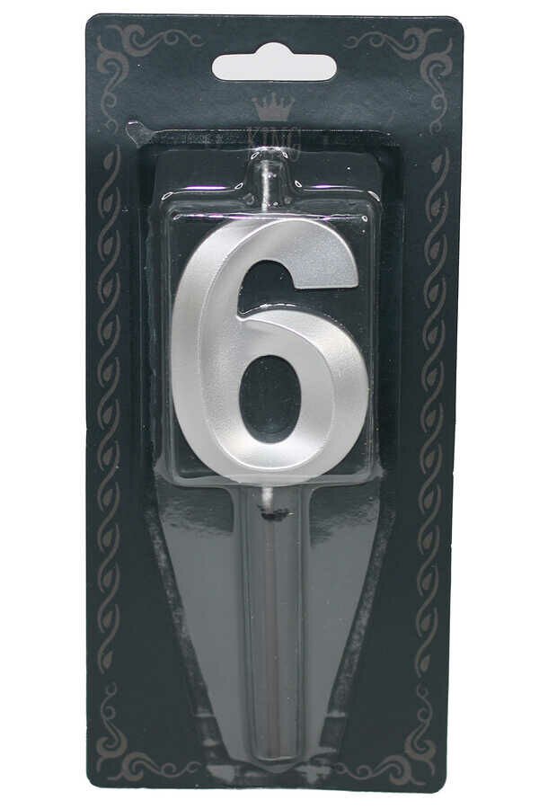 LÜKS RAKAM MUM SİLVER 6