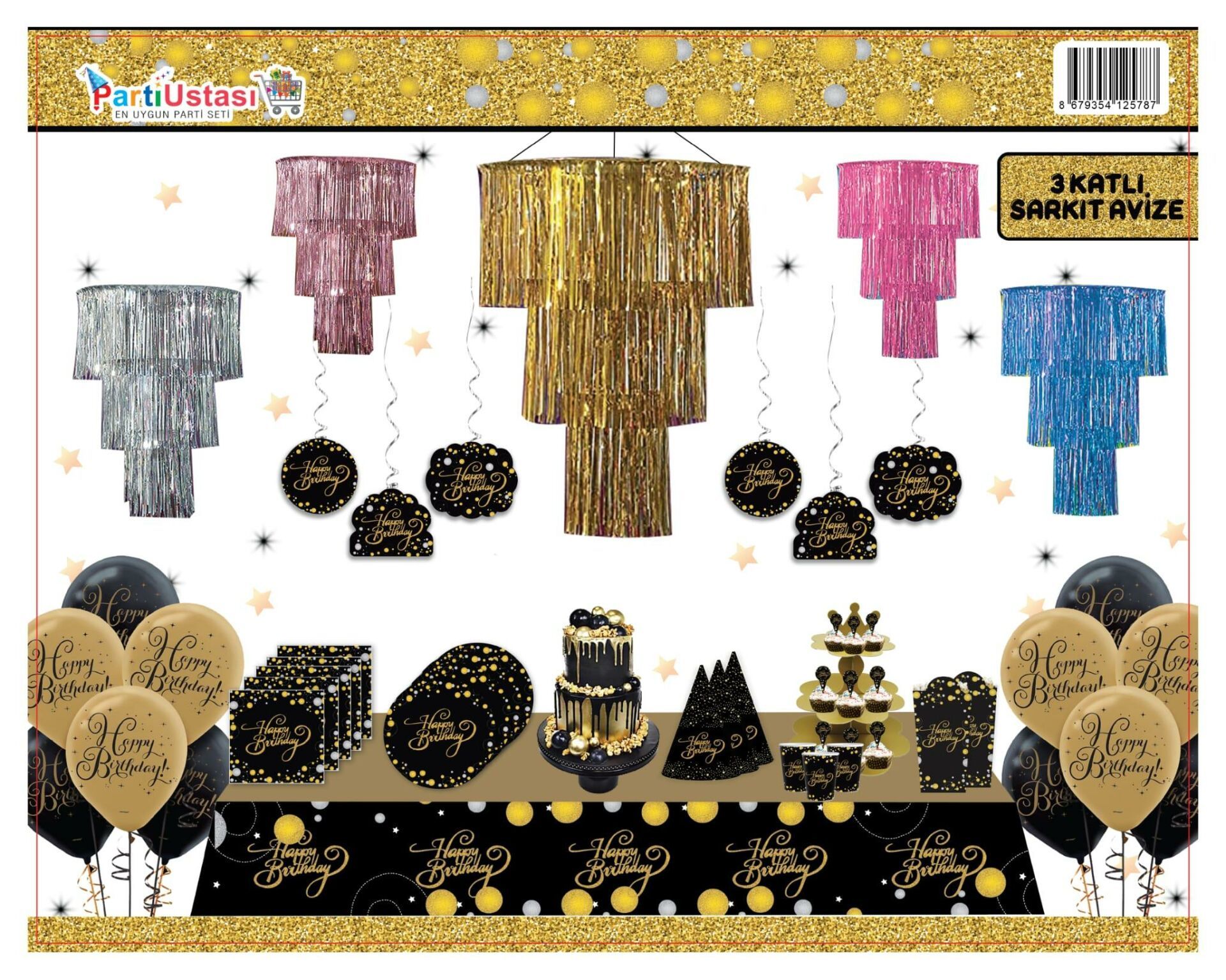 AVİZE SARKIT 3 KATLI ROZE GOLD