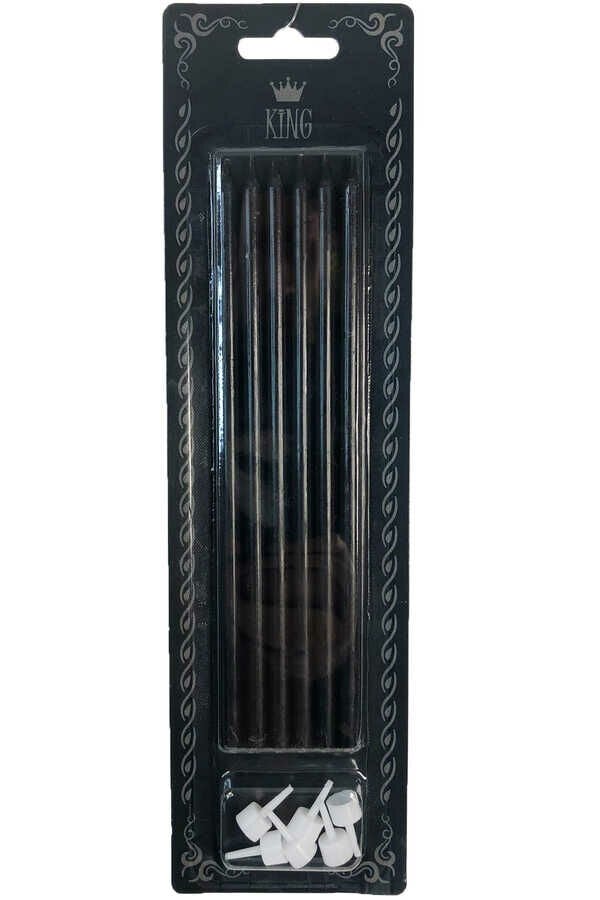 LÜKS SİYAH MUM 6LI 20CM