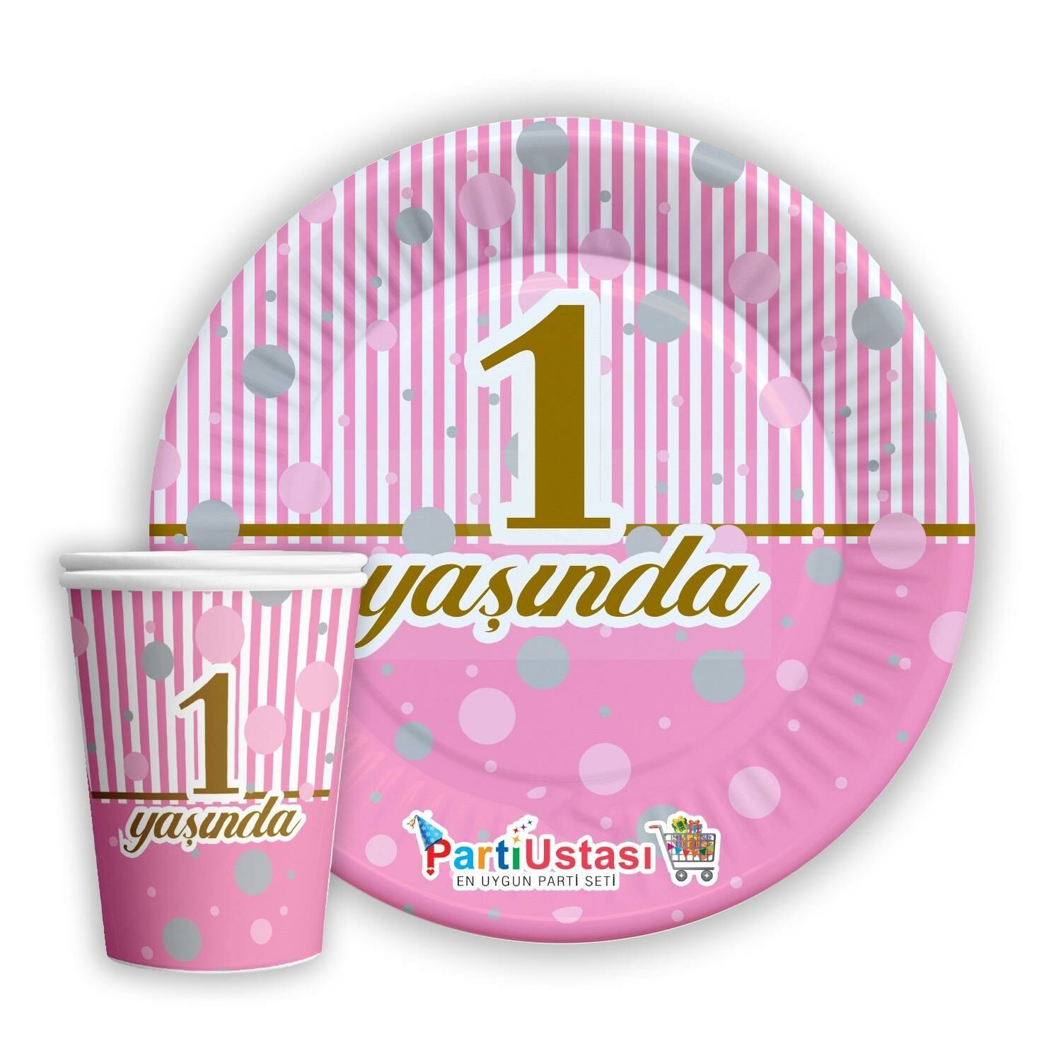 TABAK BARDAK 1 YAŞ PEMBE