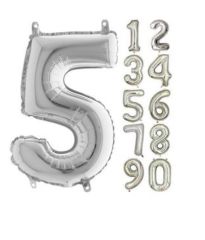 34 İNC FOLYO BALON RAKAM GÜMÜŞ 5