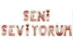 SET SENİ SEVİYORUM FOLYO BALON ROZ GOLD