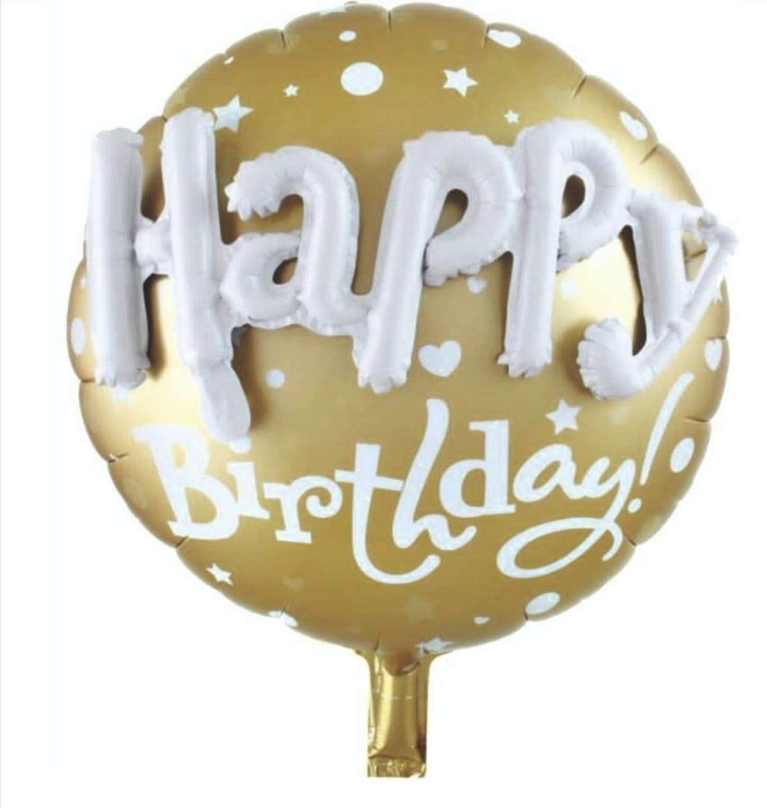 HAPPY BİRTHDAY 24 İNÇ 3D YUVARLAK FOLYO BALON